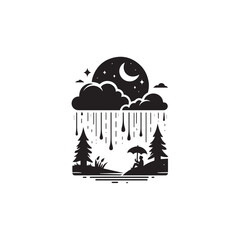 Rain silhouette icon vector symbol design art illustration