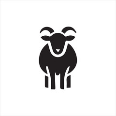 black goat isolated on white