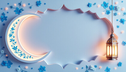 Ramadan Kareem: Festive Moon and Lantern Celebration