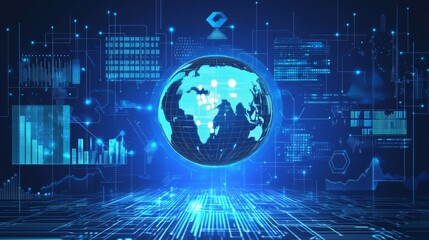 Abstract technology background with Big data. Internet connection, abstract sense of science and technology analytics concept graphic design. Vector illustration