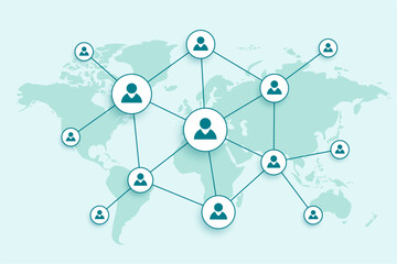 people connecting global network concept background