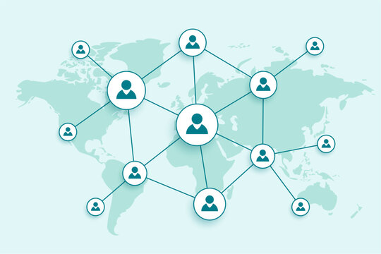 people connecting global network concept background