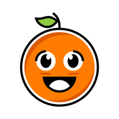 Illustration of a cute laughing orange mascot
