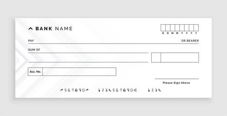 blank bank cheque check draft mockup design