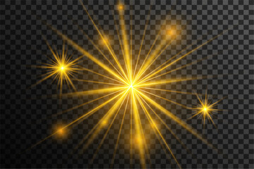 Obraz premium glowing optical lens flare on transparent background