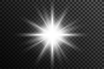 Obraz premium transparent glowing white spotlight rays explosion