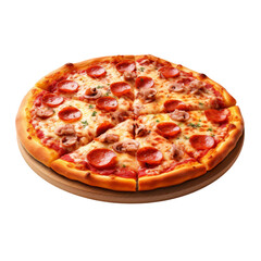 a pizza on an isolated background