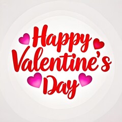 Happy Valentines Day Text With Heart Clipart Vector
