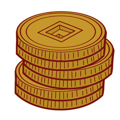 stacked of chinese gold coins