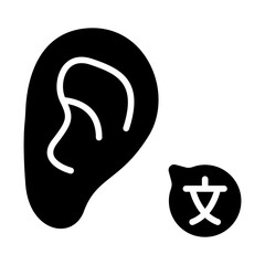Listening Language Solid Icon