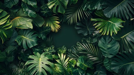 Lush Green Tropical Foliage Creates A Natural Frame