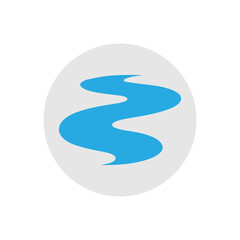 river icon illustration flat