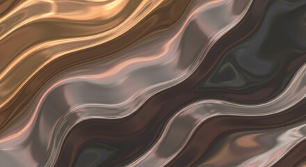 Obraz premium abstract background featuring a stunning metallic finish with a multidimensional , liquid-like texture. The design showcases a mesmerizing interplay of molten gold, brushed rose gold