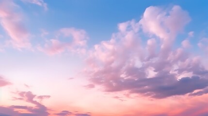 Obraz premium Pastel Cloudscape at Sunset Hues of Pink and Blue
