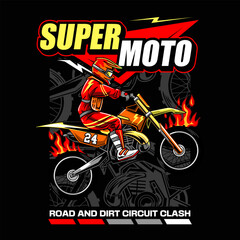 Super Motocross Extreme Championship Sport Adventure Badge Logotype Vector Illustration for sticker emblem t-shirt banner invitation poster