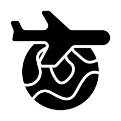 Plane Jet Lag Solid Icon