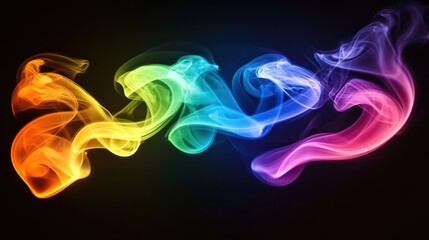 Obraz premium Colorful smoke swirls on black background. (2)