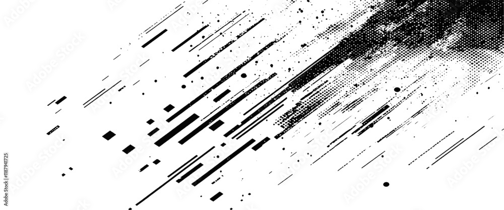 Wall mural vector abstract grunge halftone diagonal speed background