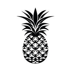 Obraz premium Pineapple vector silhouette illustration pine