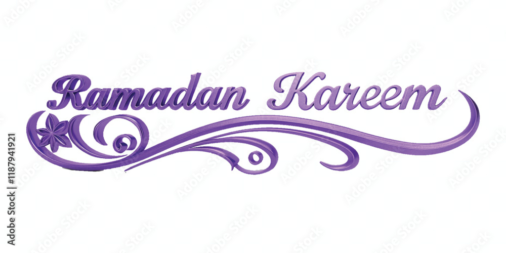 Fototapete abstract 3d ramadan kareem text made with different colour style isolated on white background