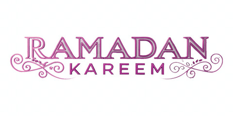 abstract 3d ramadan kareem text made with different colour style isolated on white background