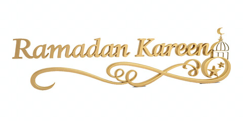 abstract 3d ramadan kareem text made with different colour style isolated on white background