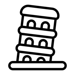Obraz premium Tower Of Pisa Line Icon
