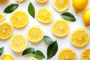 Sliced lemon isolated on white background