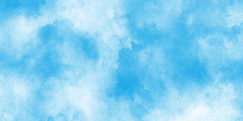 Abstract Watercolor shades blurry and defocused Cloudy Blue Sky Background, Abstract art blue watercolor background, Beautiful grunge blue background with space and for any design.