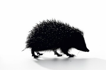 Obraz premium Enigmatic silhouette of a hedgehog walking in a symbol of mystery