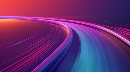 Flowing Neon Arcs on Vibrant Gradient
