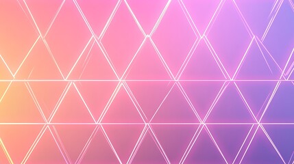 Obraz premium A neon triangle pattern extending infinitely on a gradient pink and purple background.