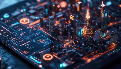 Fototapeta premium AI optimizes cybersecurity with incident handling and patch deployment.