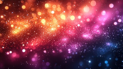 Fototapeta premium Vibrant cosmic background with colorful bokeh effects.