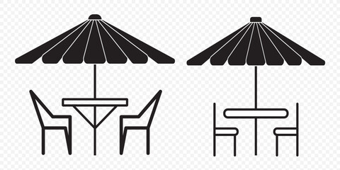 Terrace cafe different style icon set . Terrace cafe icon vector, filled flat sign, solid pictogram isolated on white. Symbol, logo illustration. Pixel perfect vector graphics. eps 10.