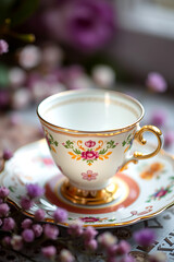 Beauty cup on green background