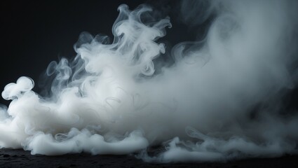 White fog or smoke on dark copy space background, Smokey and Fog Effect, Fog Background.