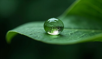 water drops on green leaf