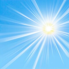 Obraz premium Bright Sun Rays in Blue Sky