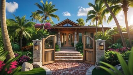 tropical resort hotel