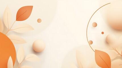 Abstract Autumnal Design Featuring Leaves and Spheres