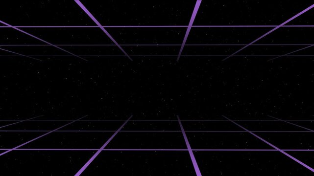 A nostalgic retro synthase looping purple grid motion graphic animation , neon grid animation background, 