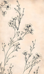 Creative 2D Doodle Floral Illustrations for wallpaper, card, tile