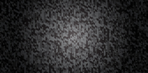Fototapeta premium Abstract geometric black and gray background seamless mosaic and low polygon triangle texture wallpaper. Triangle shape retro wall grid pattern geometric ornament tile vector square element.