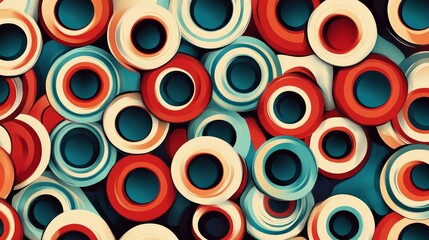 Watercolor colorful circle pattern background