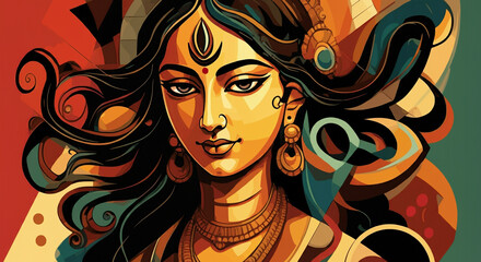 Goddess Saraswati in Traditional Splendor