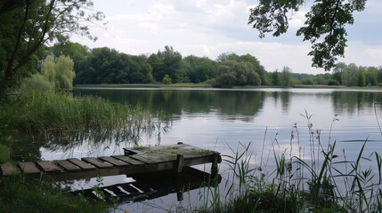 Obraz premium Embracing Tranquility: Lake Natural Background Pictures