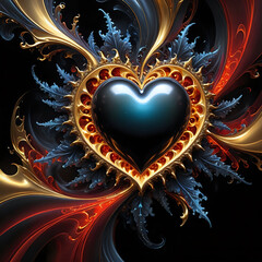 Obraz premium Abstraktion Ein schönes Herz auf Schwarz 1х1. Hintergrund für das Design 3.