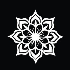 black and white flower