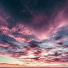 Obraz premium Dramatic Sunset Sky Pink Purple Orange Cloudscape